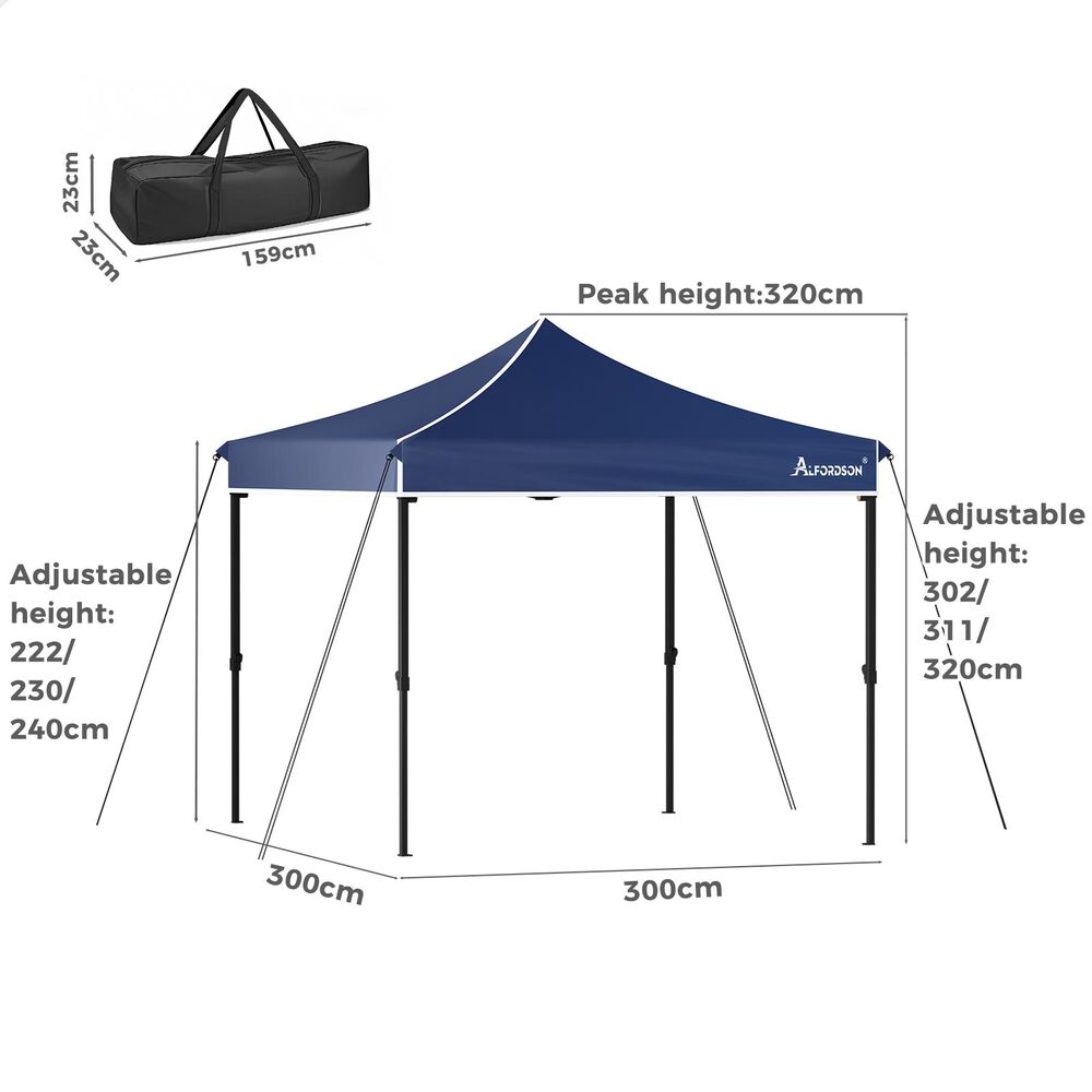 ALFORDSON Gazebo 3x3m Pop Up PE Mesh Marquee Outdoor Folding Tent Wedding Canopy - Picture 111 of 160