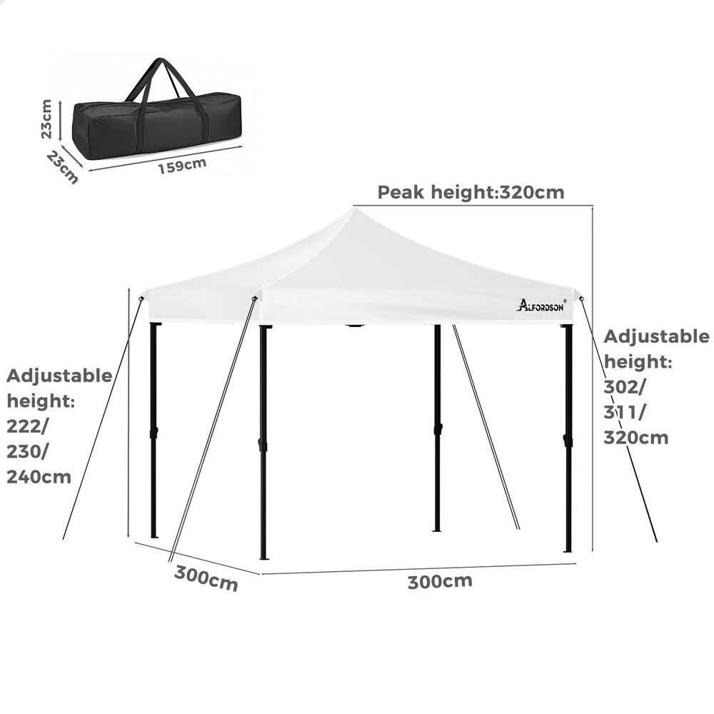 ALFORDSON Gazebo 3x3m Pop Up PE Mesh Marquee Outdoor Folding Tent Wedding Canopy - Picture 123 of 160