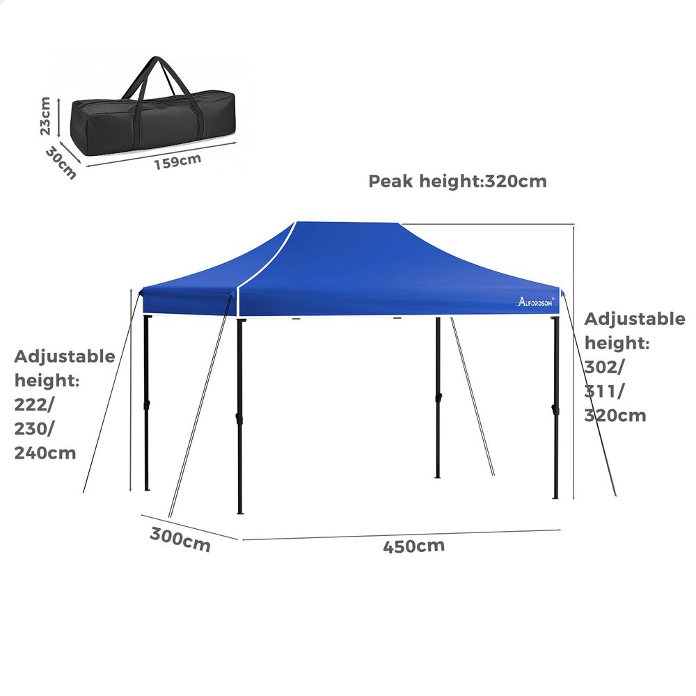 ALFORDSON Gazebo 3x4.5m Pop Up Marquee Outdoor Folding Tent Wedding Party Canopy - Picture 74 of 99