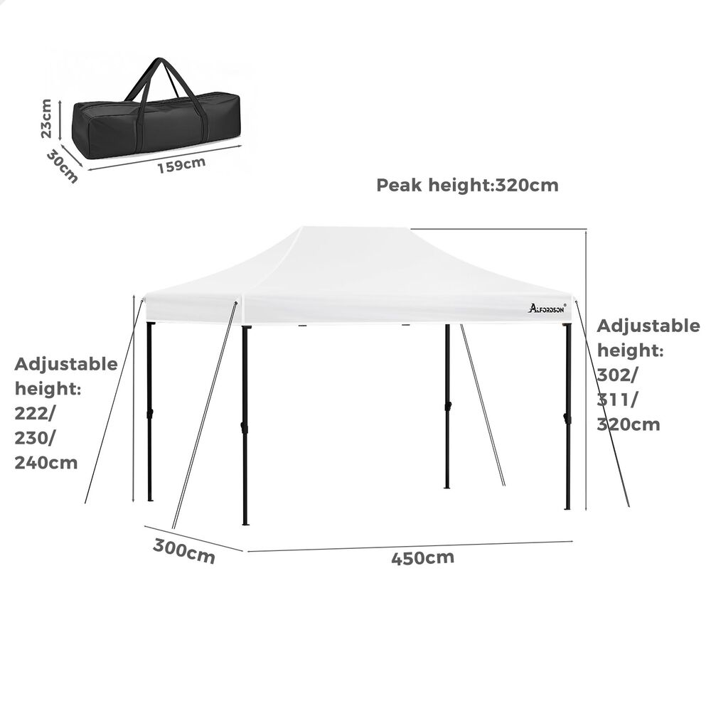 ALFORDSON Gazebo 3x4.5m Pop Up Marquee Outdoor Folding Tent Wedding Party Canopy - Picture 98 of 99