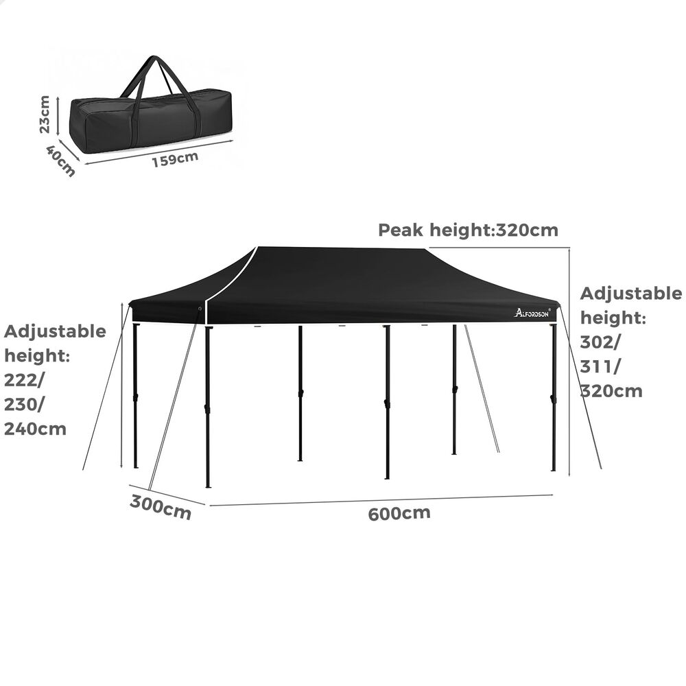 ALFORDSON Gazebo Pop Up Marquee Outdoor Folding Tent Canopy 3x3m 3x4.5m 3x6m - Picture 254 of 291