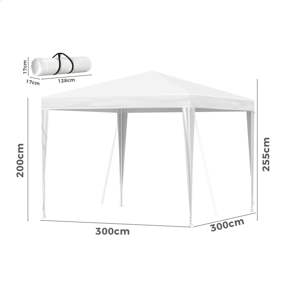 ALFORDSON Gazebo 3x3m Pop Up PE Mesh Marquee Outdoor Folding Tent Wedding Canopy - Picture 15 of 160
