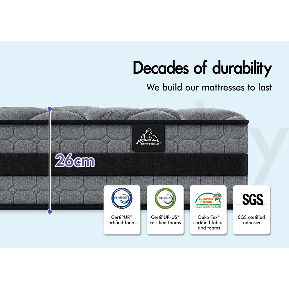 STARRY EUCALYPT Mattress Euro Top Memory Foam Bed Queen Double King Single - Picture 69 of 318