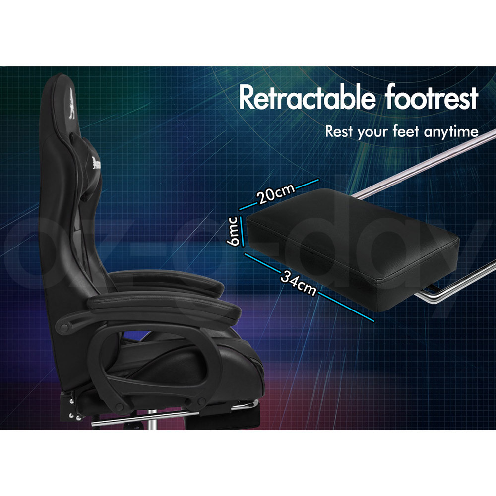 ALFORDSON Gaming Office Chair Massage Racing 12 RGB LED Computer Work Seat - Picture 99 of 267