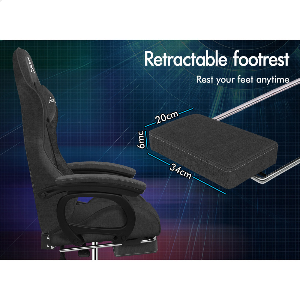 ALFORDSON Gaming Office Chair Massage Racing 12 RGB LED Computer Work Seat - Picture 194 of 267