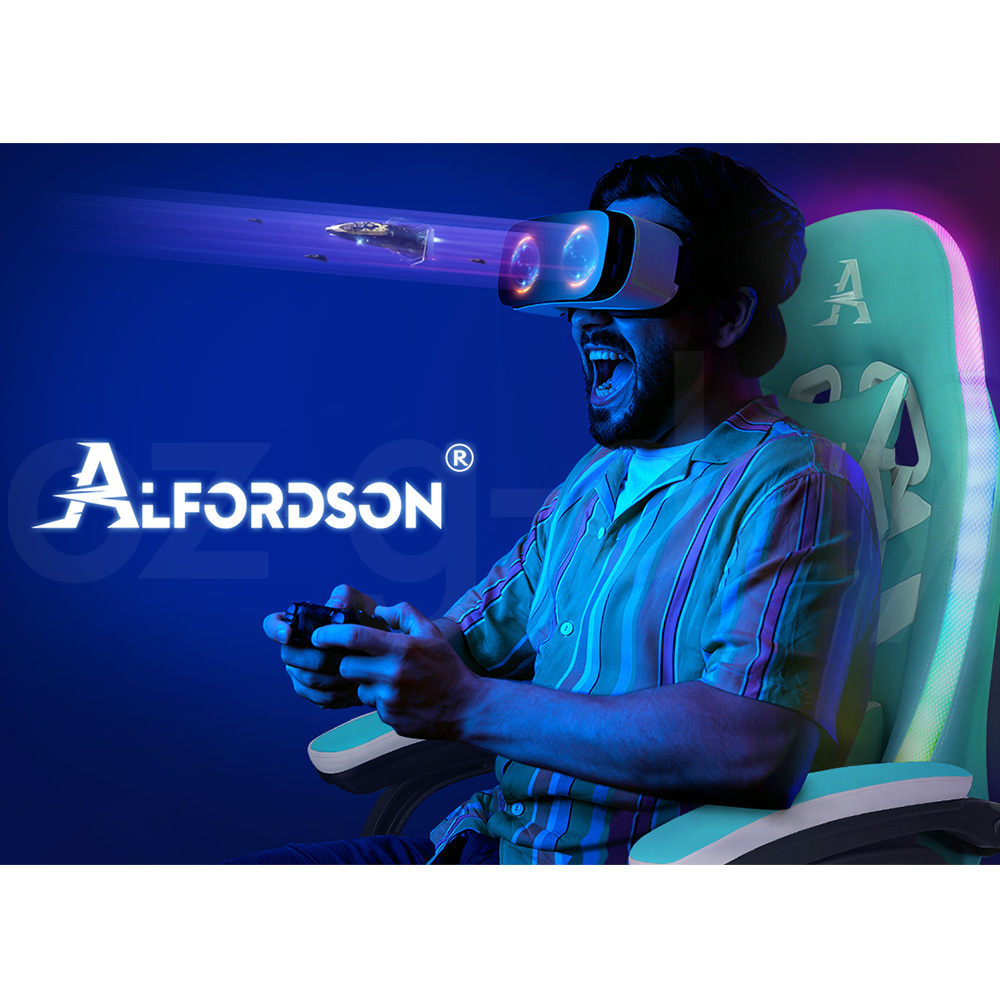 ALFORDSON Gaming Office Chair Massage Racing 12 RGB LED Computer Work Seat - Picture 64 of 267