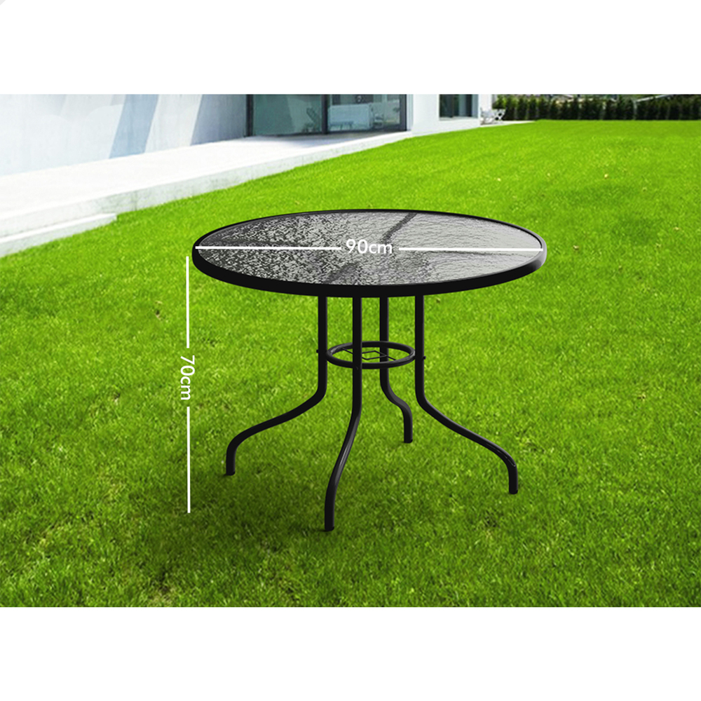 ALFORDSON Outdoor Furniture Patio Dining Table Garden Glass Black Grey Coffee - Picture 23 of 84