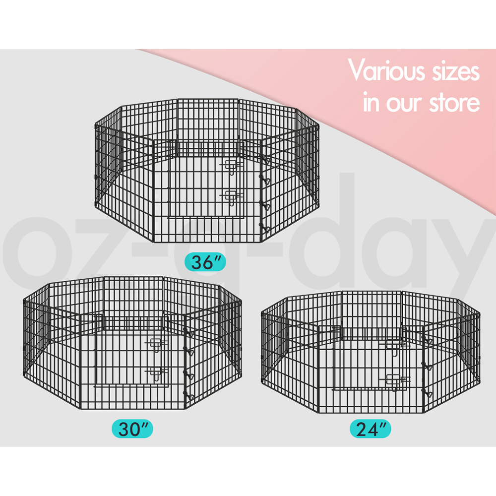BEASTIE Dog Playpen Pet Cage Enclosure 8 Panel Puppy Fence Metal Play Pen - Picture 49 of 74