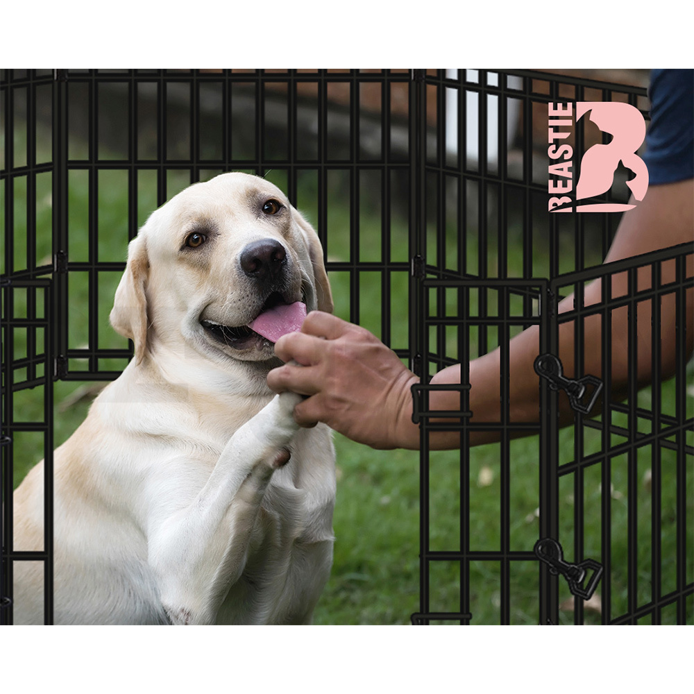 BEASTIE Dog Cage Pet Crate Kennel Cat Collapsible Metal Playpen 24"~ 48" Large - Picture 69 of 124