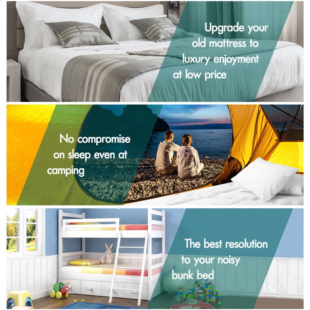 STARRY EUCALYPT Mattress Topper Bamboo White Pillowtop Protector All Sizes 7cm - Picture 23 of 72