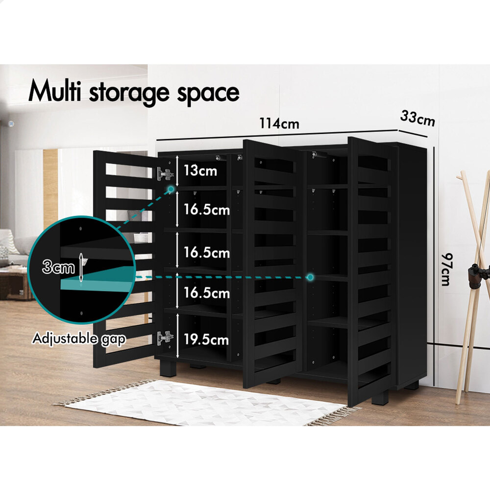 ALFORDSON Shoe Cabinet Storage Rack Drawer Organiser Shelf 21/30 Pairs Wood - Picture 67 of 92