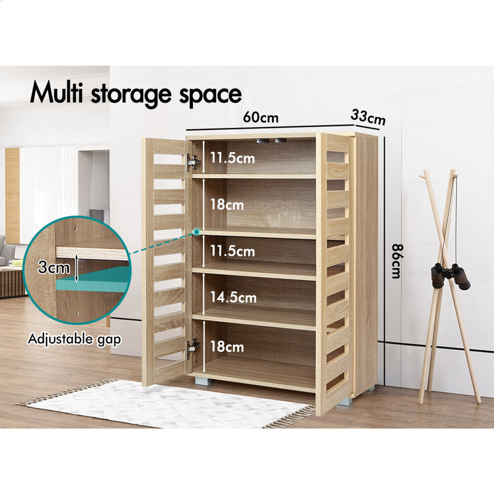 ALFORDSON Shoe Cabinet Storage Rack Drawer Organiser Shelf 21/30 Pairs Wood - Picture 43 of 92