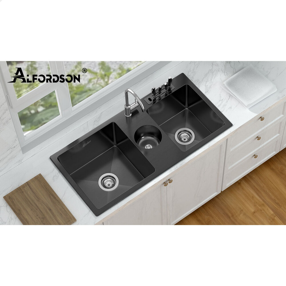 ALFORDSON Kitchen Sink Basin Stainless Steel Top Flush Under Mount Double Bowl - Picture 47 of 69