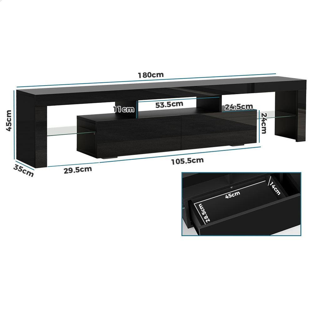 ALFORDSON Entertainment Unit TV Cabinet Stand Storage Drawer RGB LED Gloss - Picture 59 of 228