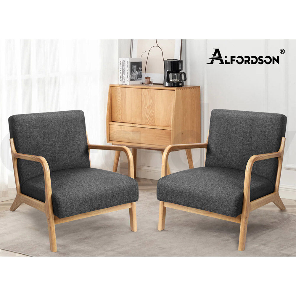 ALFORDSON 2 Seater Sofa Armchair Fabric Lounge Chair Accent Chair Loveseat Couch - Picture 23 of 84