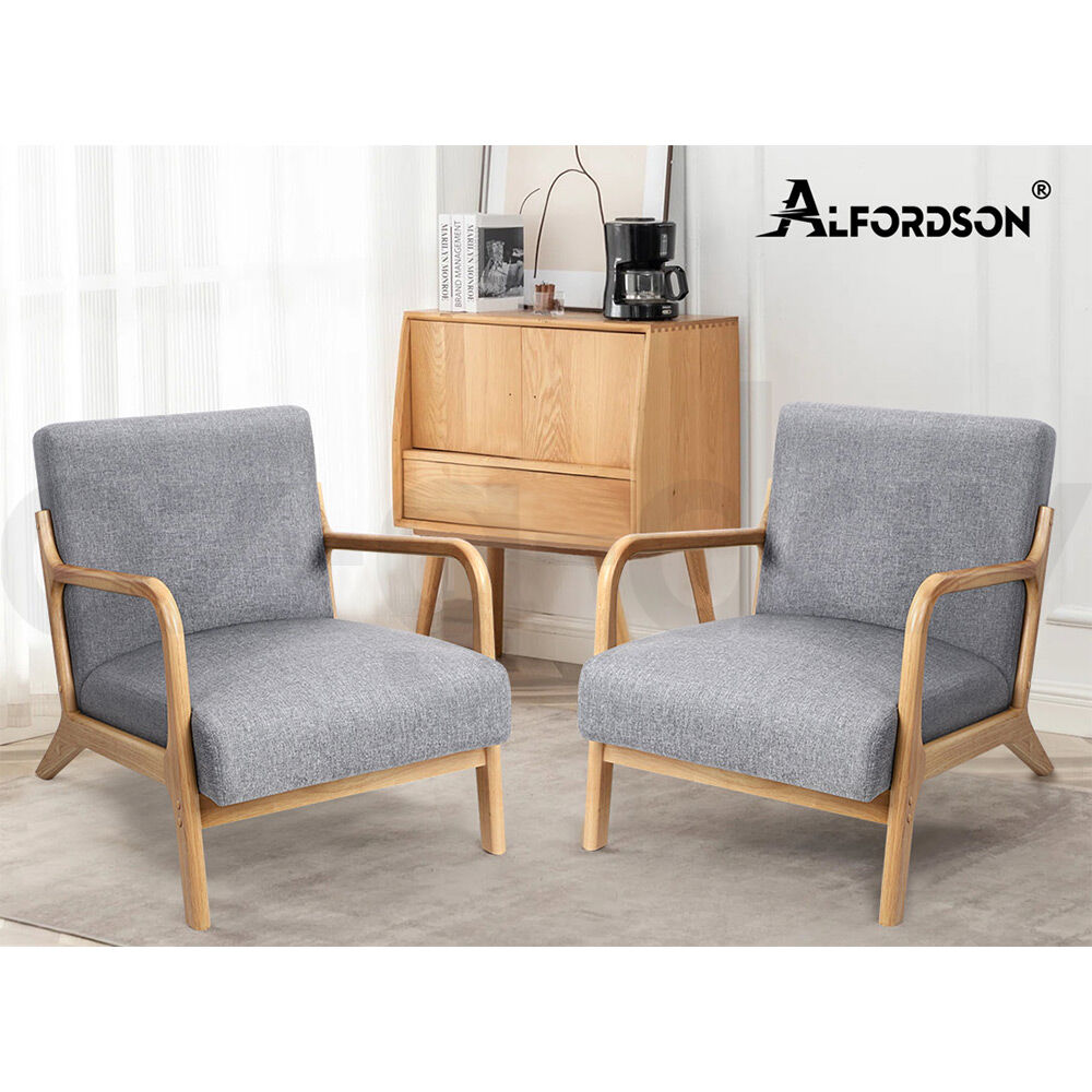 ALFORDSON 2 Seater Sofa Armchair Fabric Lounge Chair Accent Chair Loveseat Couch - Picture 35 of 84