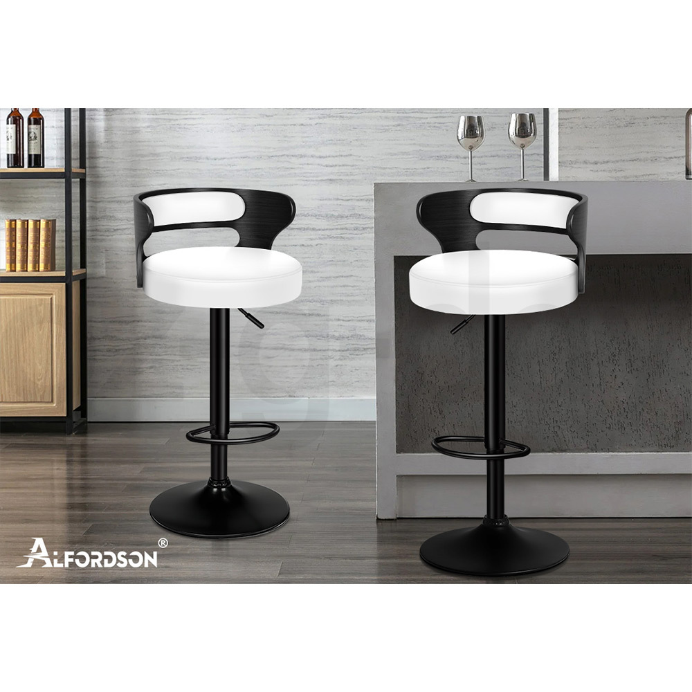ALFORDSON Bar Stool Wooden Kitchen Swivel Chair Leather Fabric Ramiro x2/x4 - Picture 133 of 169