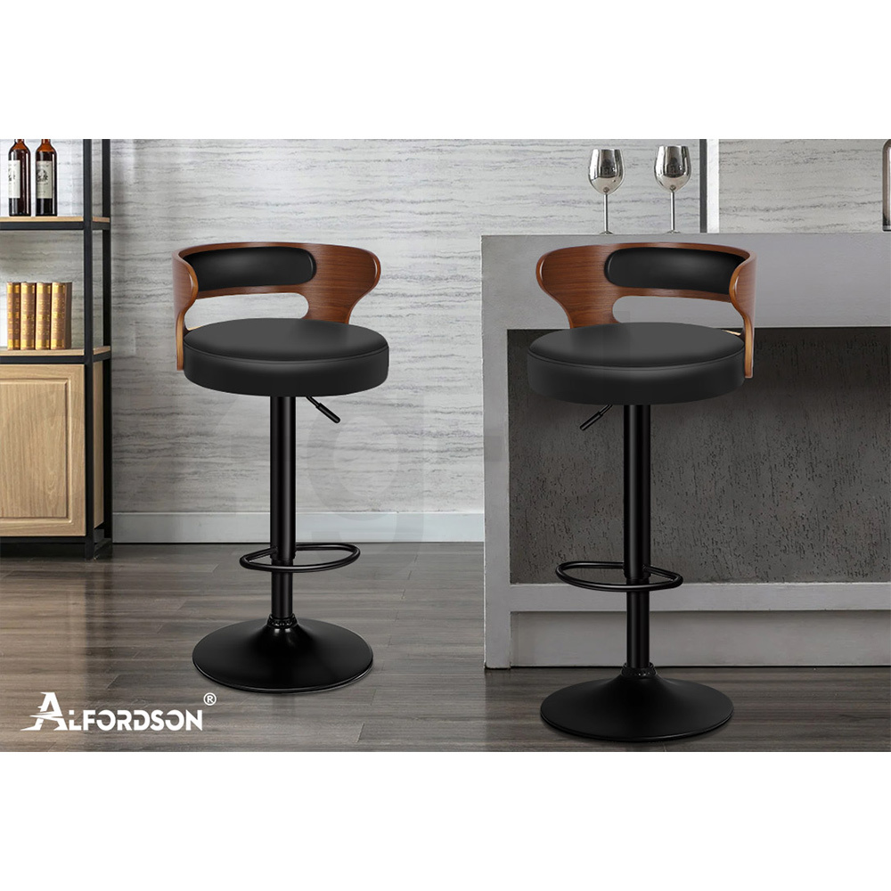 ALFORDSON Bar Stool Wooden Kitchen Swivel Chair Leather Fabric Ramiro x2/x4 - Picture 73 of 169