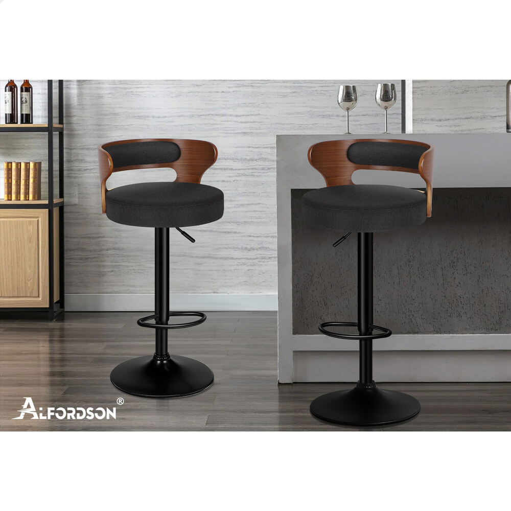 ALFORDSON Bar Stool Wooden Kitchen Swivel Chair Leather Fabric Ramiro x2/x4 - Picture 109 of 169