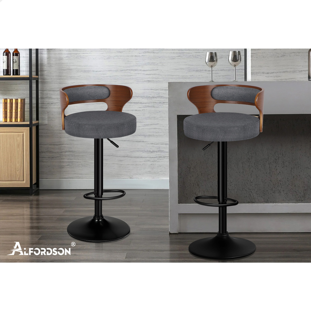 ALFORDSON Bar Stool Wooden Kitchen Swivel Chair Leather Fabric Ramiro x2/x4 - Picture 85 of 169