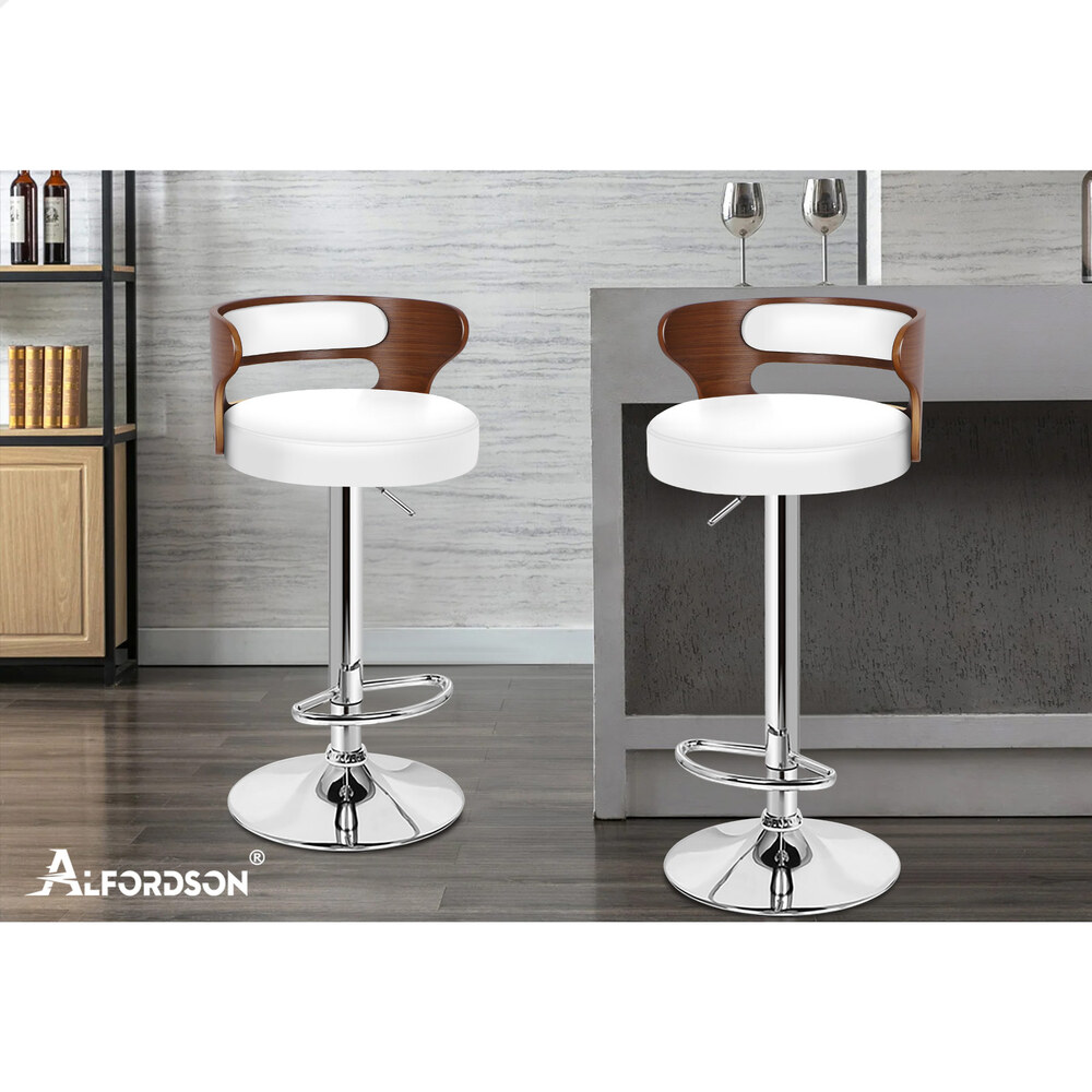 ALFORDSON Bar Stool Wooden Kitchen Swivel Chair Leather Fabric Ramiro x2/x4 - Picture 157 of 169