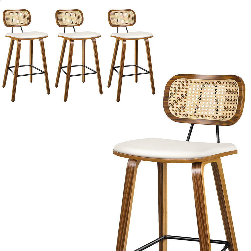 ALFORDSON Bar Stools Kitchen Vintage Leather Seat Rattan Chair Fiona x2/x4 - Picture 89 of 89