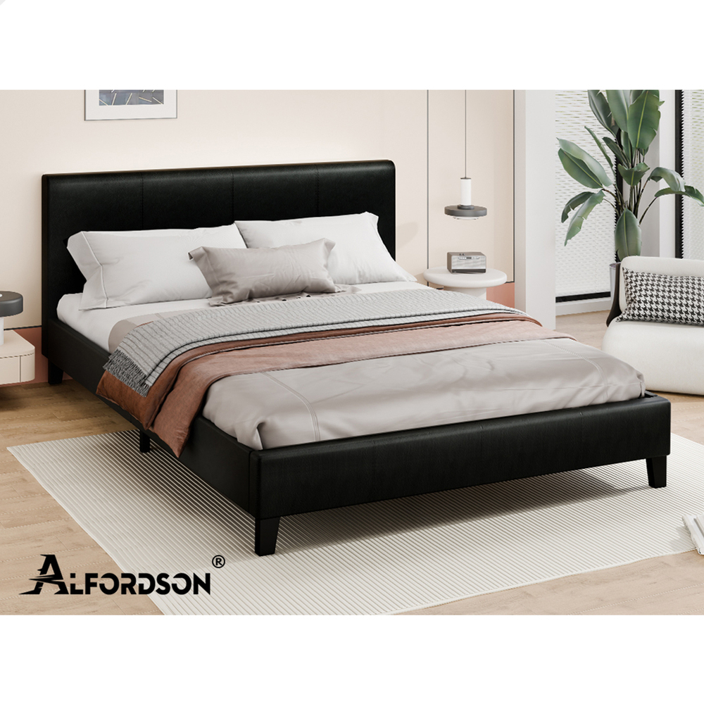 ALFORDSON Bed Frame Queen Double King Single Base Wooden Slats Leather Fabric - Picture 229 of 301