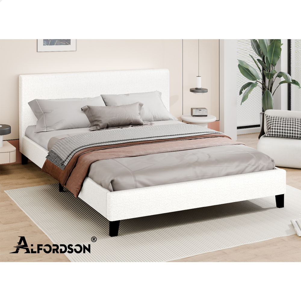 ALFORDSON Bed Frame Queen Double King Single Base Wooden Slats Leather Fabric - Picture 193 of 301
