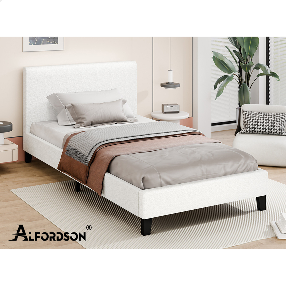 ALFORDSON Bed Frame Queen Double King Single Base Wooden Slats Leather Fabric - Picture 253 of 301