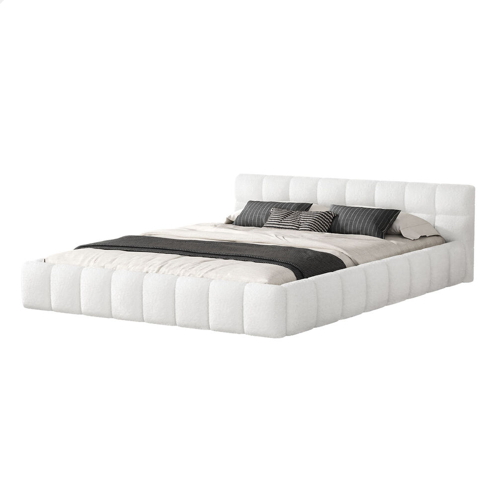ALFORDSON Bed Frame Queen Double King Single Size Tufted Headboard Boucle Velvet - Picture 28 of 91