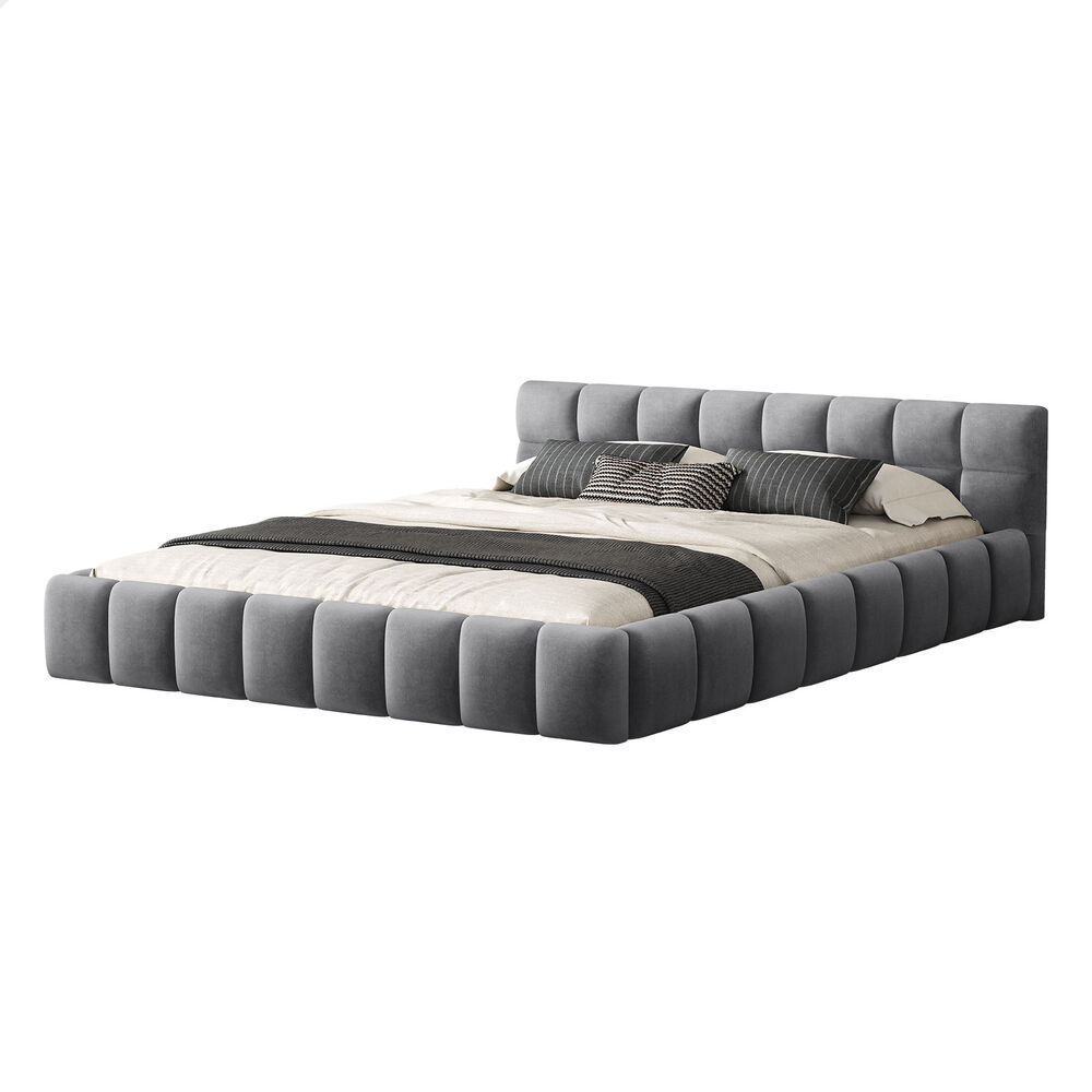 ALFORDSON Bed Frame Queen Double King Single Size Tufted Headboard Boucle Velvet - Picture 37 of 91