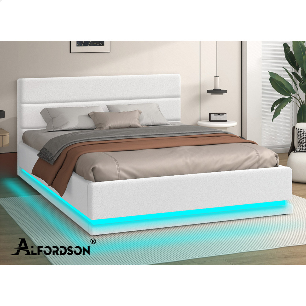 ALFORDSON Bed Frame Queen Double King Single RGB LED Gas Lift Storage Base - Picture 73 of 301