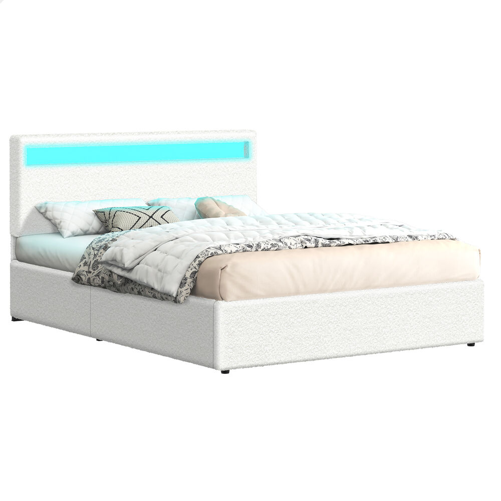 ALFORDSON Bed Frame Double Queen King Single RGB LED Gas Lift Storage Base - Picture 16 of 225