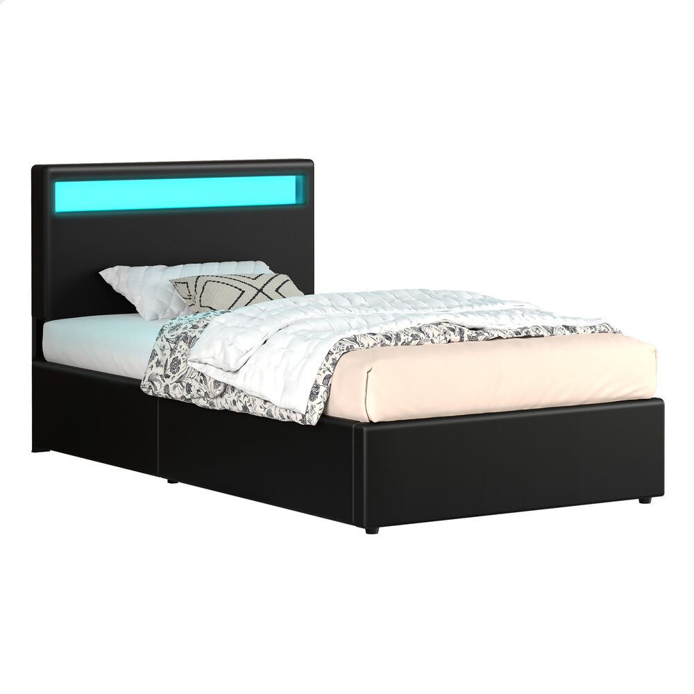 ALFORDSON Bed Frame Double Queen King Single RGB LED Gas Lift Storage Base - Picture 126 of 225