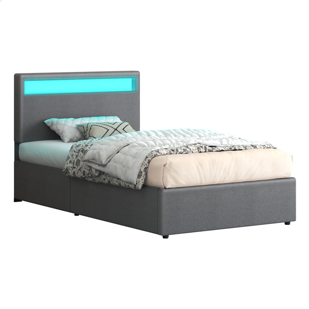 ALFORDSON Bed Frame Double Queen King Single RGB LED Gas Lift Storage Base - Picture 203 of 225