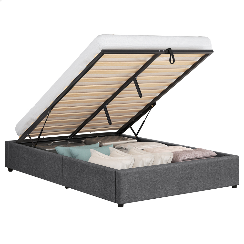 ALFORDSON Bed Frame Queen Double King Single Gas Lift Storage Fabric Boucle - Picture 49 of 361