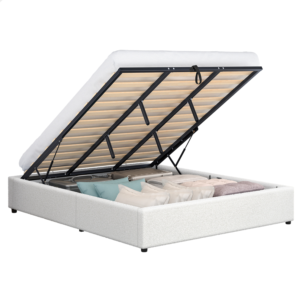 ALFORDSON Bed Frame Queen Double King Single Gas Lift Storage Fabric Boucle - Picture 85 of 361
