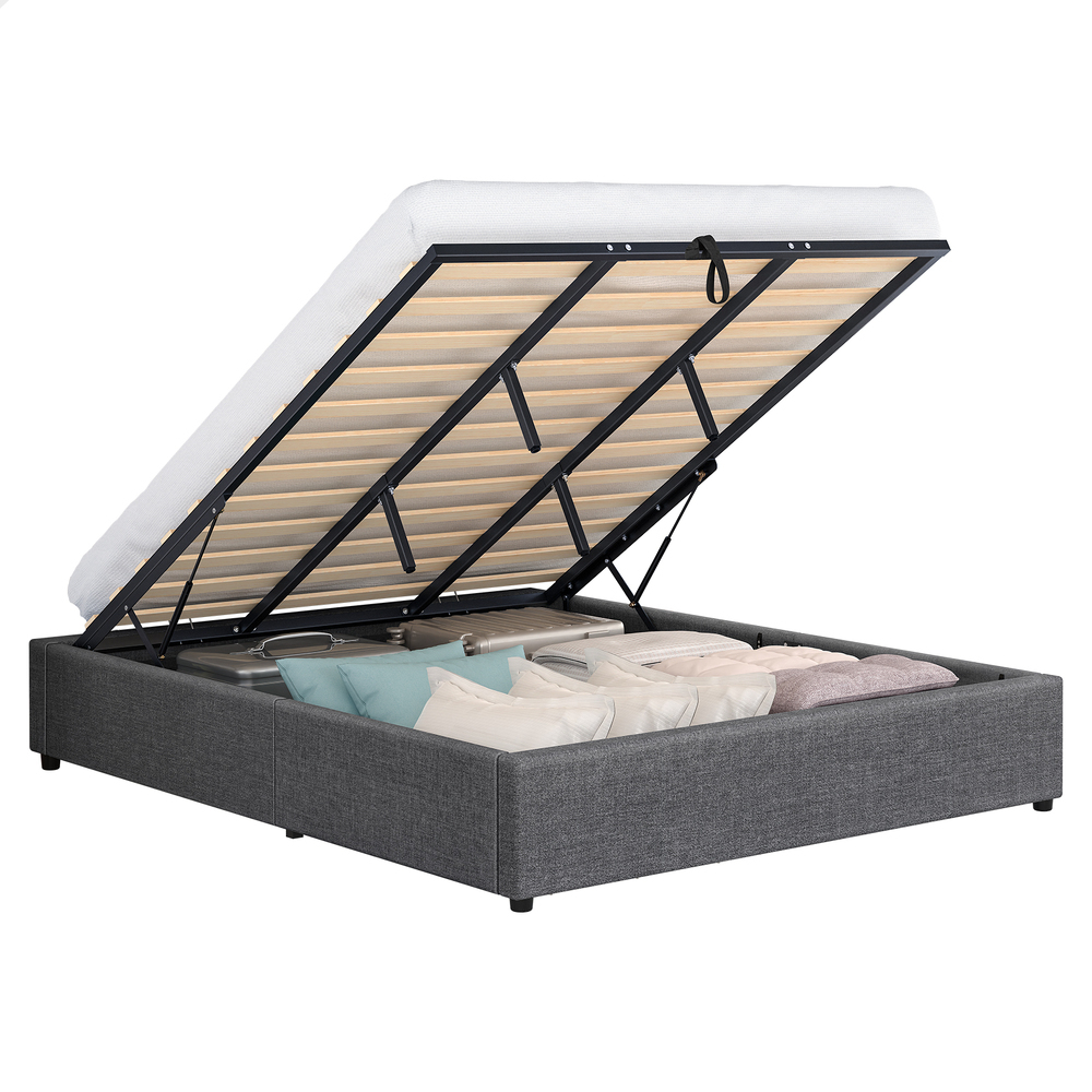 ALFORDSON Bed Frame Double Queen King RGB LED Gas Lift Storage Base Leather - Picture 1,496 of 1,903