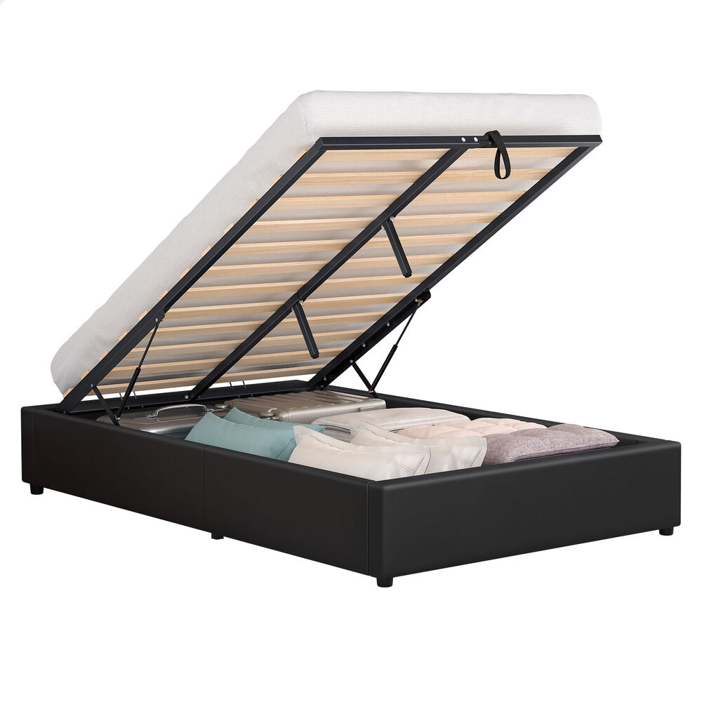 ALFORDSON Bed Frame Double Queen King RGB LED Gas Lift Storage Base Leather - Picture 1,520 of 1,903