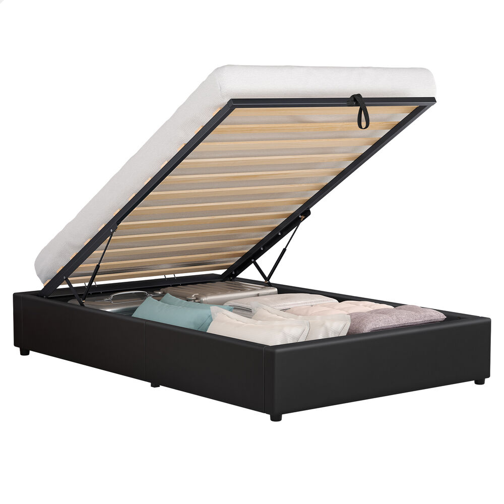 ALFORDSON Bed Frame Double Queen King RGB LED Gas Lift Storage Base Leather - Picture 1,664 of 1,903