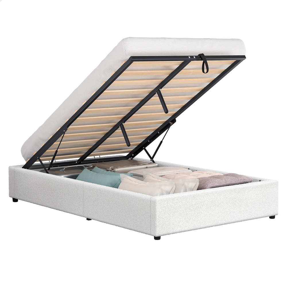 ALFORDSON Bed Frame Queen Double King Single Gas Lift Storage Fabric Boucle - Picture 301 of 361