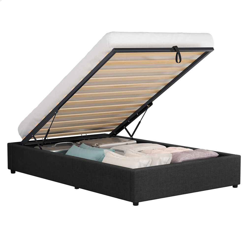 ALFORDSON Bed Frame Double Queen King RGB LED Gas Lift Storage Base Leather - Picture 1,700 of 1,903