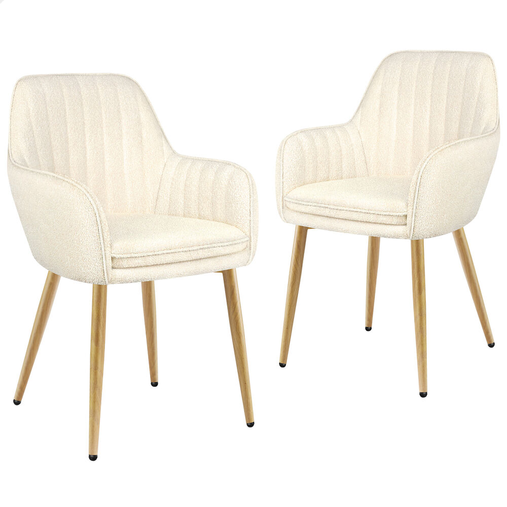 ALFORDSON 2/4x Armchair Dining Chair Kitchen Accent Sofa Couch Granular Velvet - Picture 13 of 90