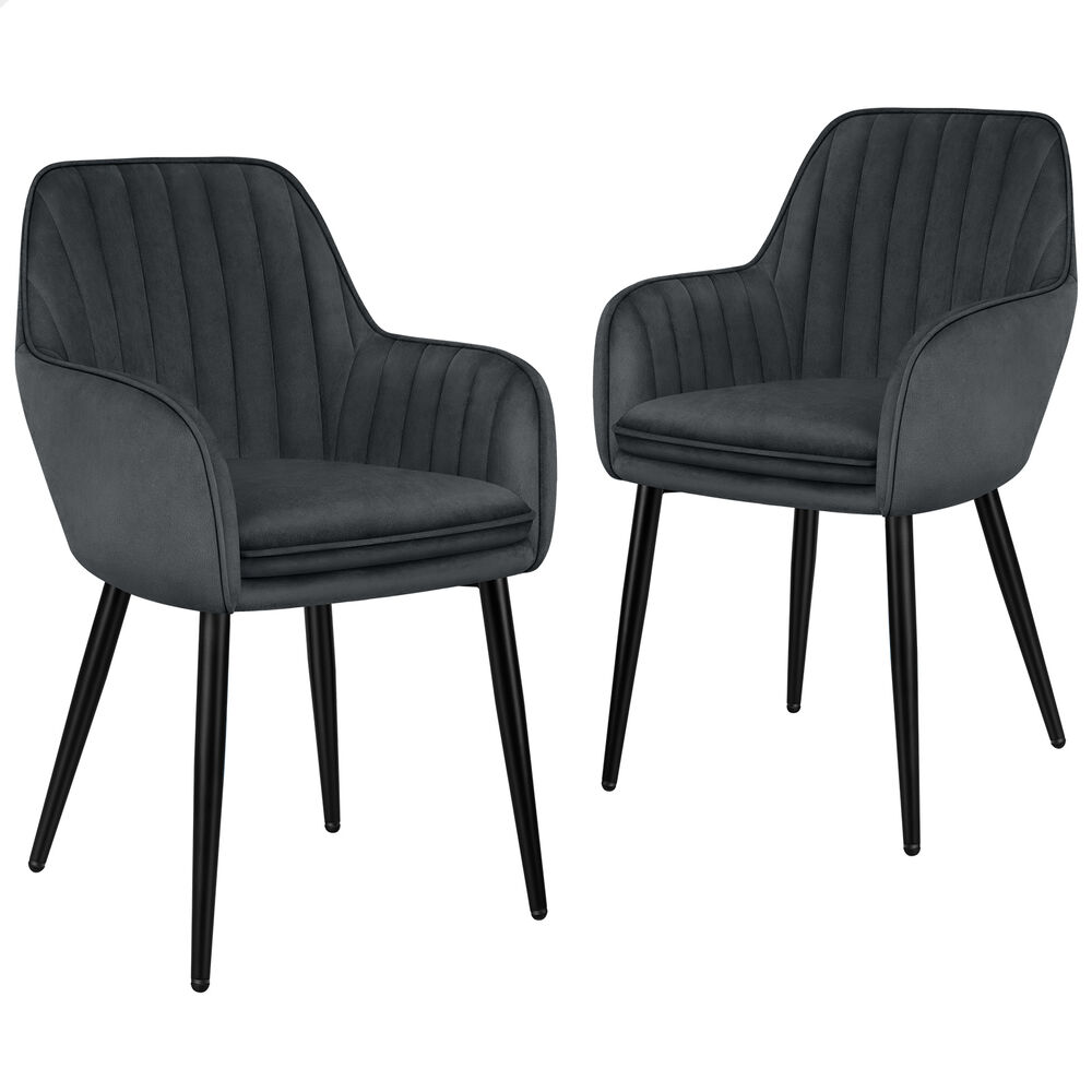 ALFORDSON 2/4x Armchair Dining Chair Kitchen Accent Sofa Couch Granular Velvet - Picture 57 of 90