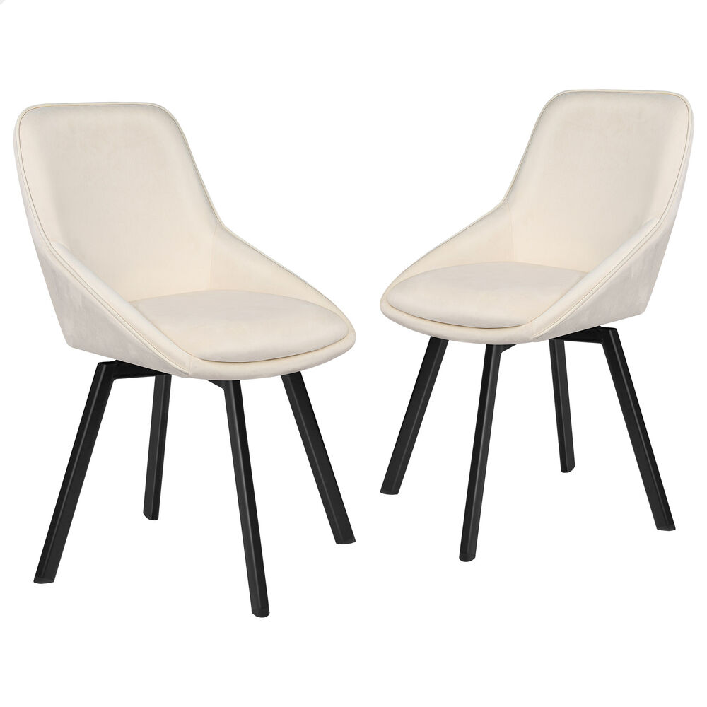 ALFORDSON Dining Chairs Kitchen Swivel PU Leather Sherpa Velvet Wooden x1/x2/x4 - Picture 379 of 592