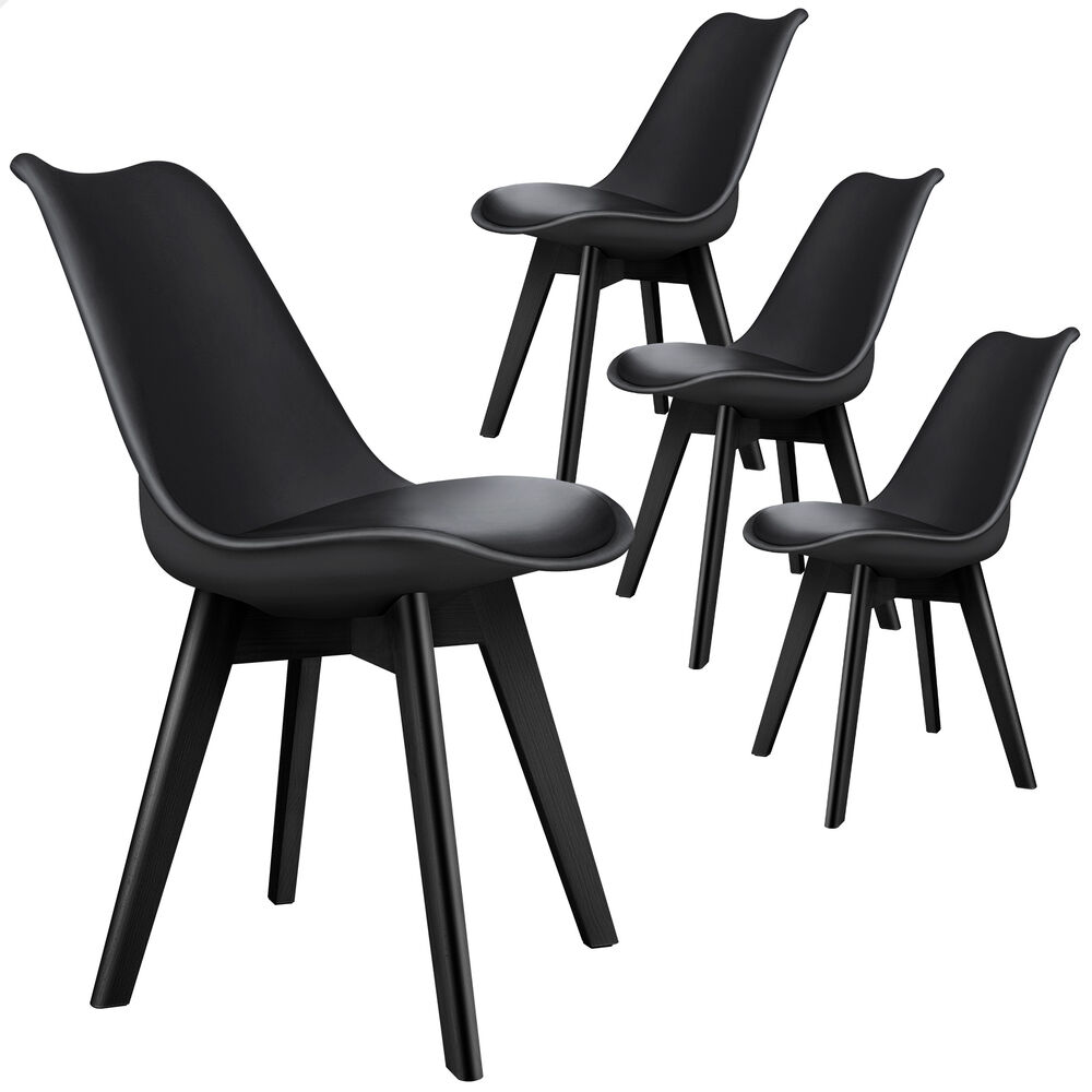 ALFORDSON 4x Dining Chairs Padding Retro PU Leather Kitchen Lounge Cafe Wooden - Picture 13 of 82