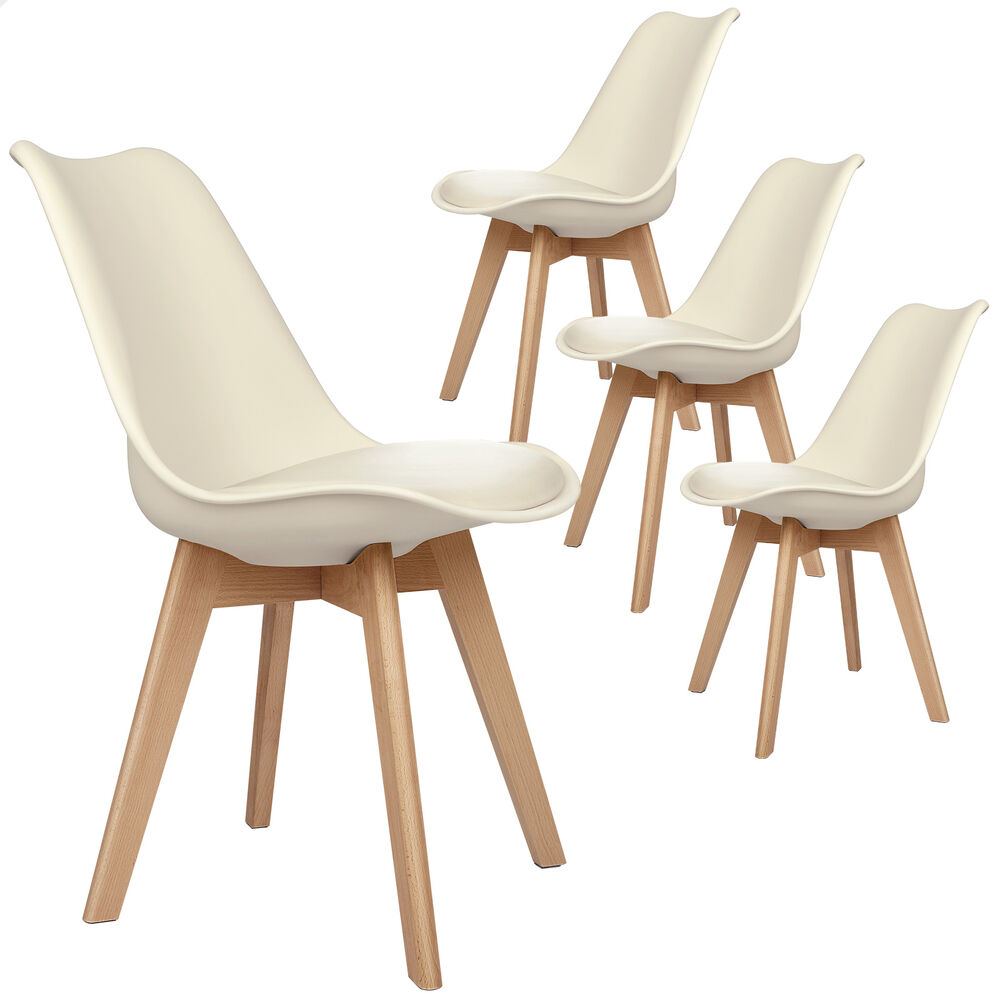 ALFORDSON 4x Dining Chairs Padding Retro PU Leather Kitchen Lounge Cafe Wooden - Picture 24 of 82