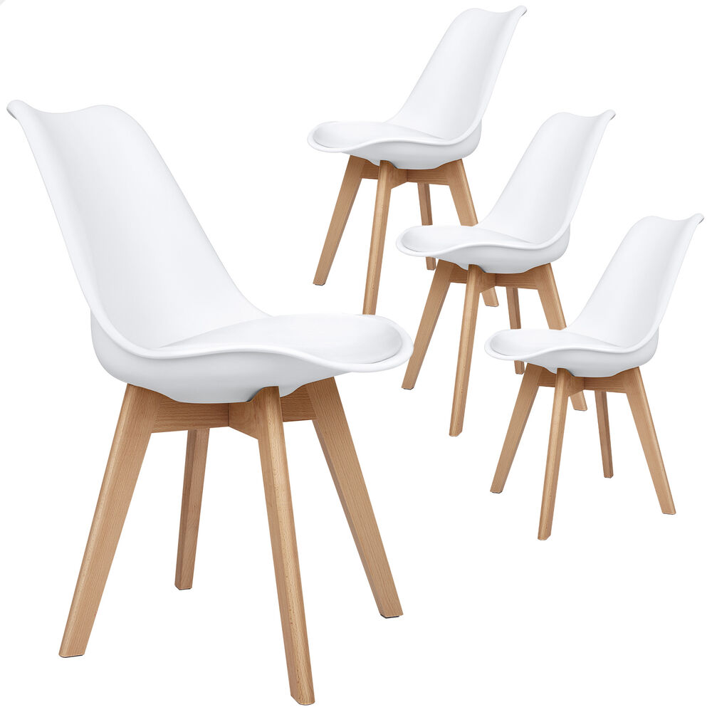 ALFORDSON 4x Dining Chairs Padding Retro PU Leather Kitchen Lounge Cafe Wooden - Picture 70 of 82
