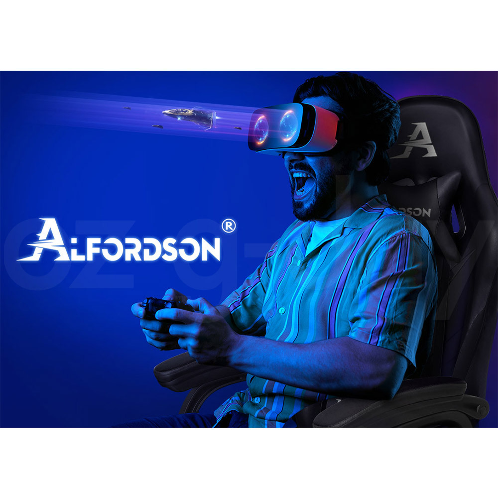 ALFORDSON Gaming Office Chair Massage Racing 12 RGB LED Computer Work Seat - Picture 100 of 267
