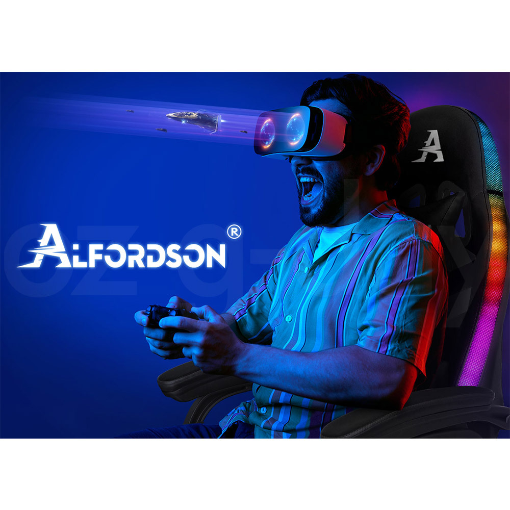 ALFORDSON Gaming Office Chair Massage Racing 12 RGB LED Computer Work Seat - Picture 17 of 267